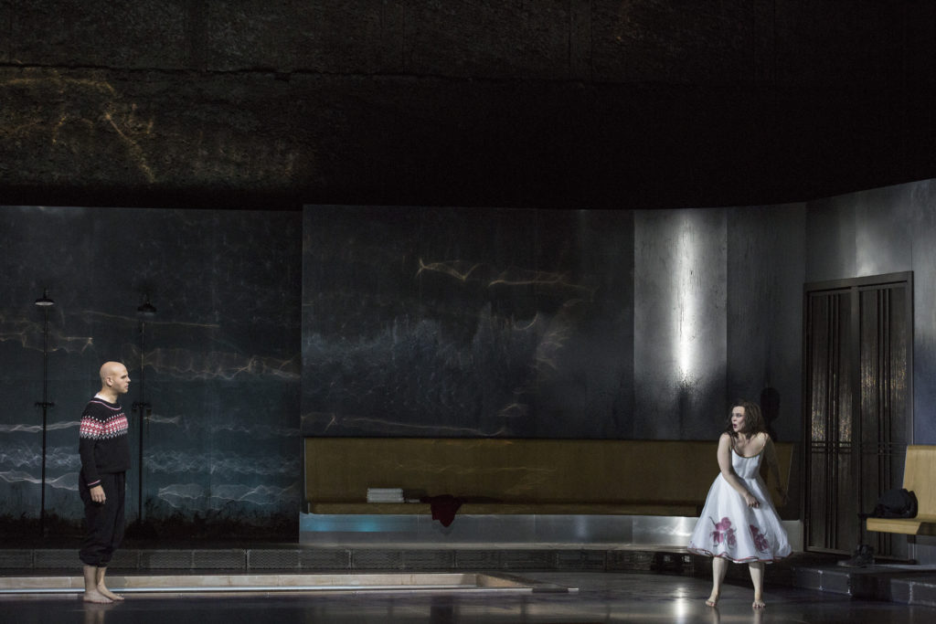 SALZBURGER FESTSPIELE 2020 ELEKTRA Premiere: 01.08.2020 Musikalische Leitung:: Franz Welser-Möst Regie: Krzysztof Warlikowski Bühne und Kostüme: Matgorzata Szczesniak Beleuchtung: Felice Ross Video: Denis Guéguin Choreografie: Claude Bardouil Dramaturgie: Christian Longchamp Photo shows:Ausrine Stundyte, Derek Welton